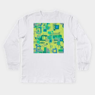 Random Shapes Abstract Pattern Kids Long Sleeve T-Shirt